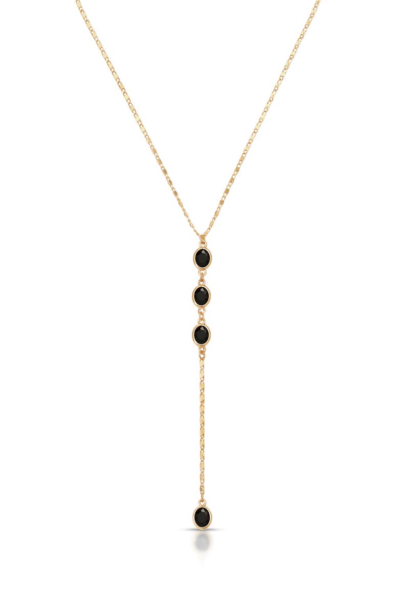 Sparkle Dip Y-Necklace, Main, color, BLACK