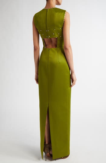 Amadine Embellished Doppio Satin Dress