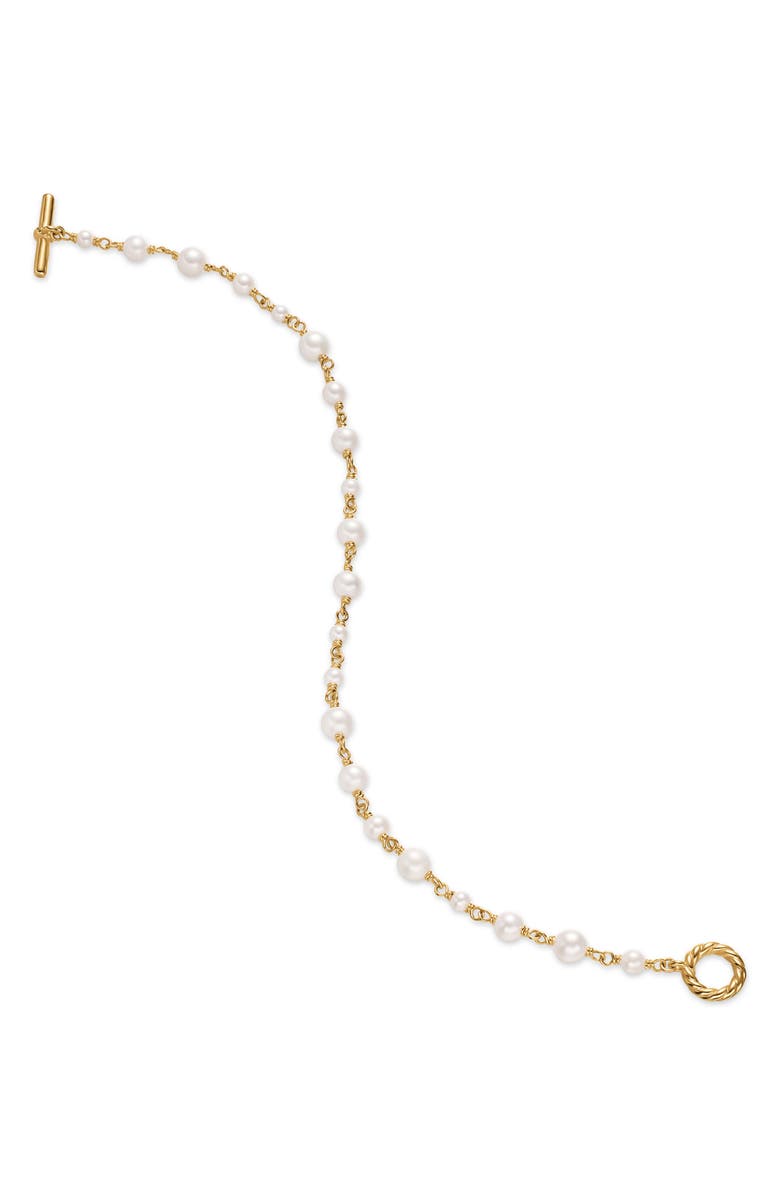 David Yurman Pearl Classics Toggle Chain Bracelet in 18K Yellow Gold, 4.5mm, Alternate, color, Gold