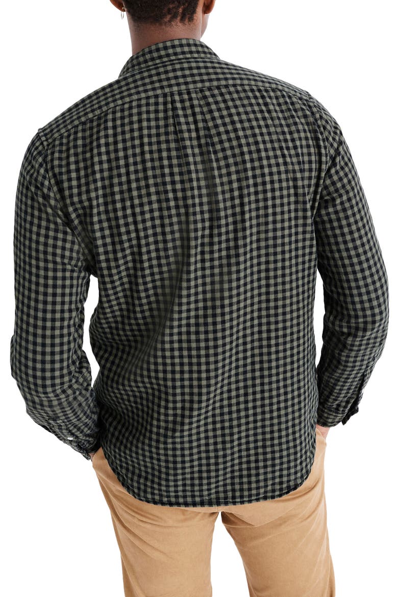 Double Weave Gingham Check Button-Down Sport Shirt, Alternate, color, DRIED CLOVER GINGHAM
