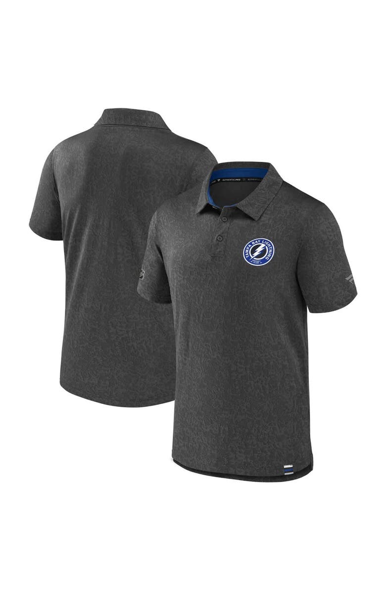 FANATICS Men's Fanatics  Black Tampa Bay Lightning Authentic Pro Jacquard Polo, Main, color, 