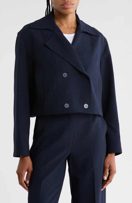 Admiral Crop Crepe Trench Coat