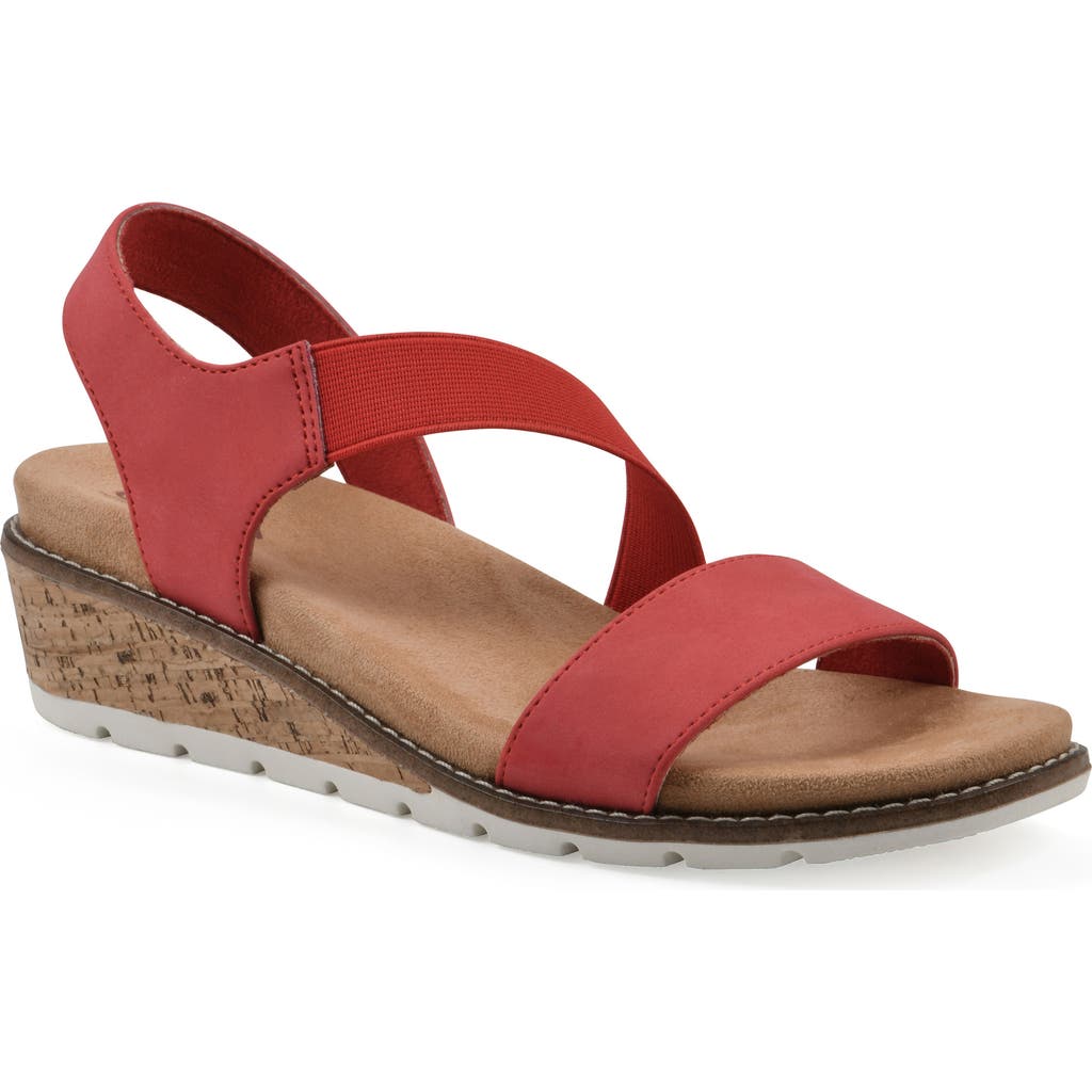 Cliffs By White Mountain Tinnley Wedge Sandal In Red Nubuck