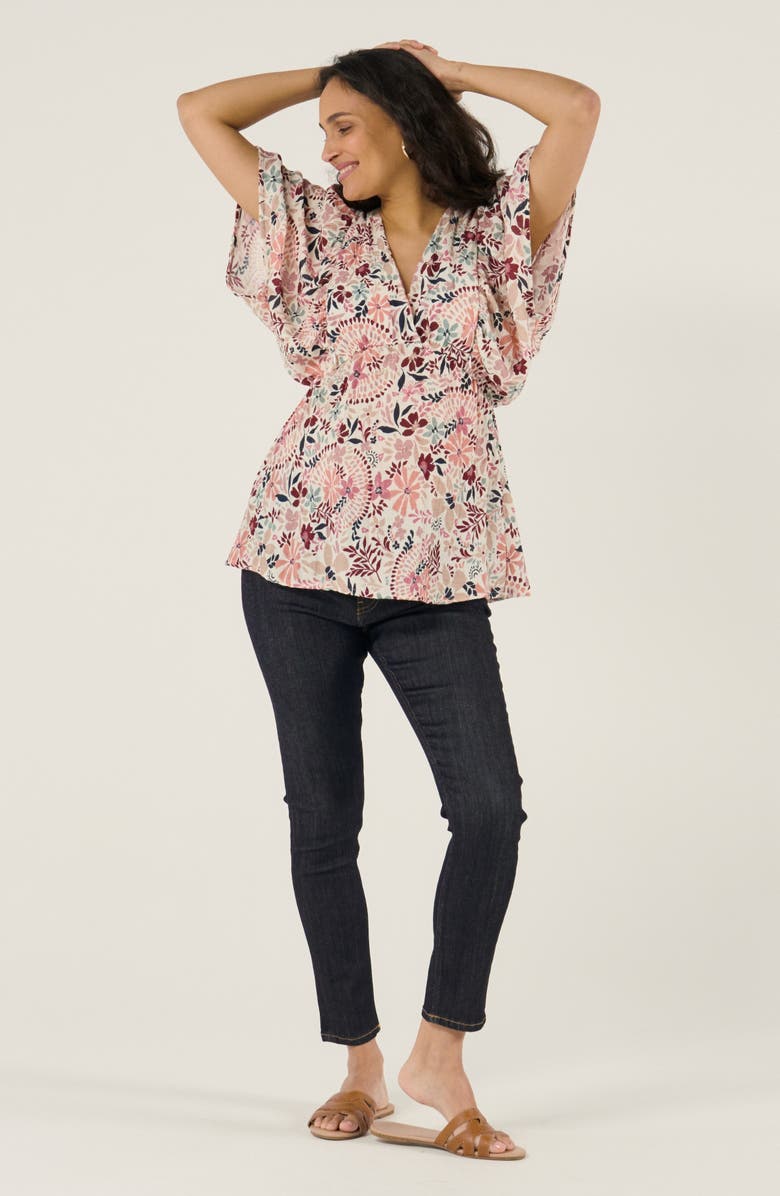 Cache Coeur Maternity and Nursing Butterfly Sleeve Blouse Bella, Alternate, color, Multicolor