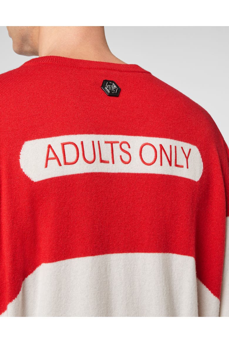 Pullover Round Neck Men, Alternate, color, white