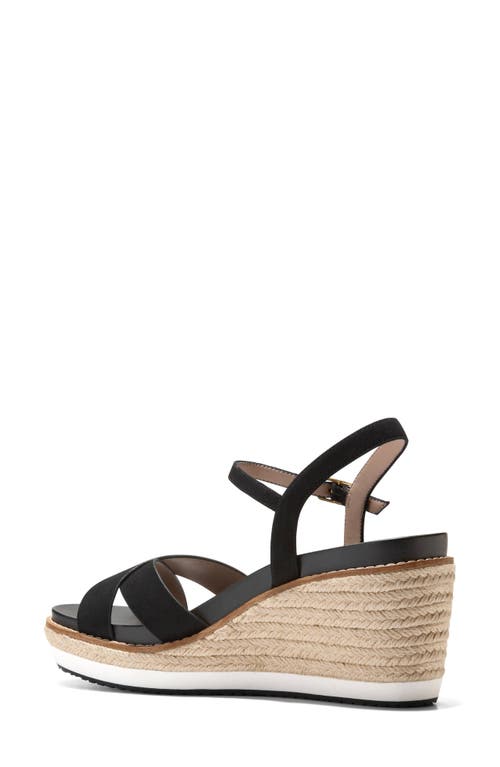 Cole Haan Silvee Espadrille Wedge Sandal In Black Suede