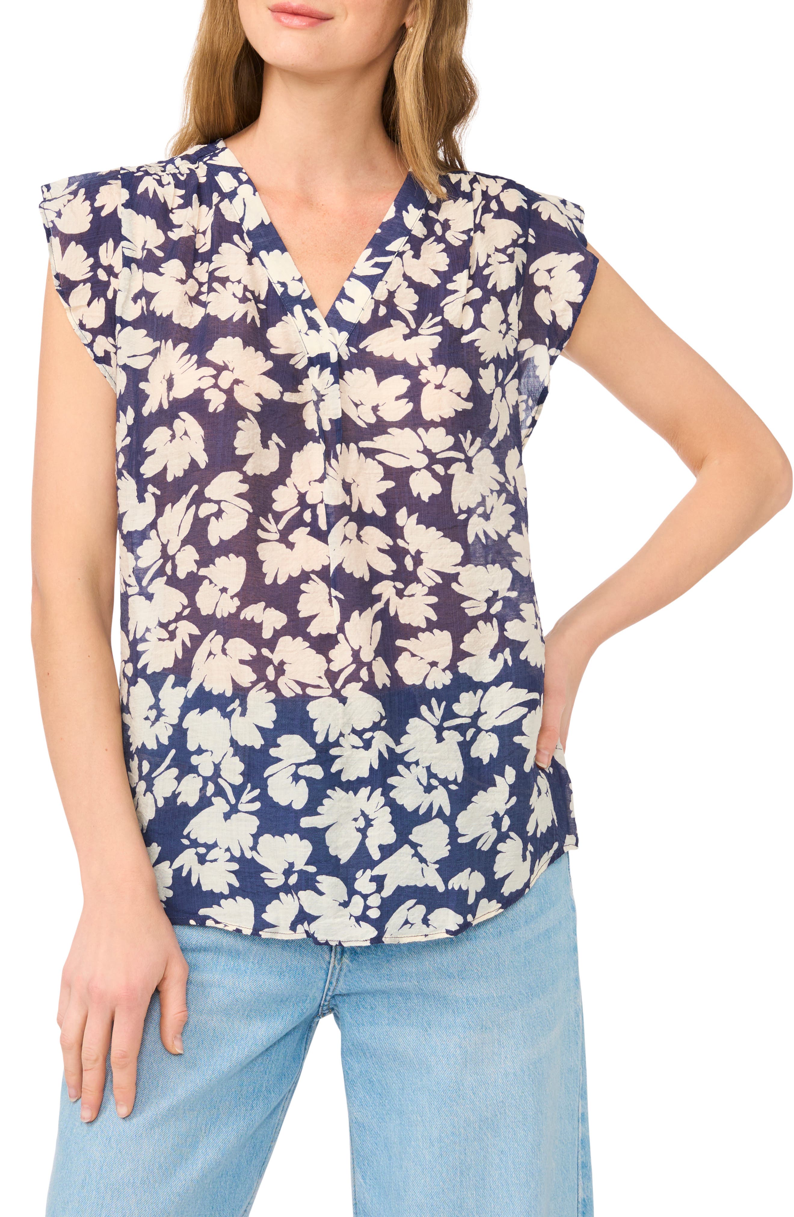 Vince Camuto Flutter Sleeve Top
