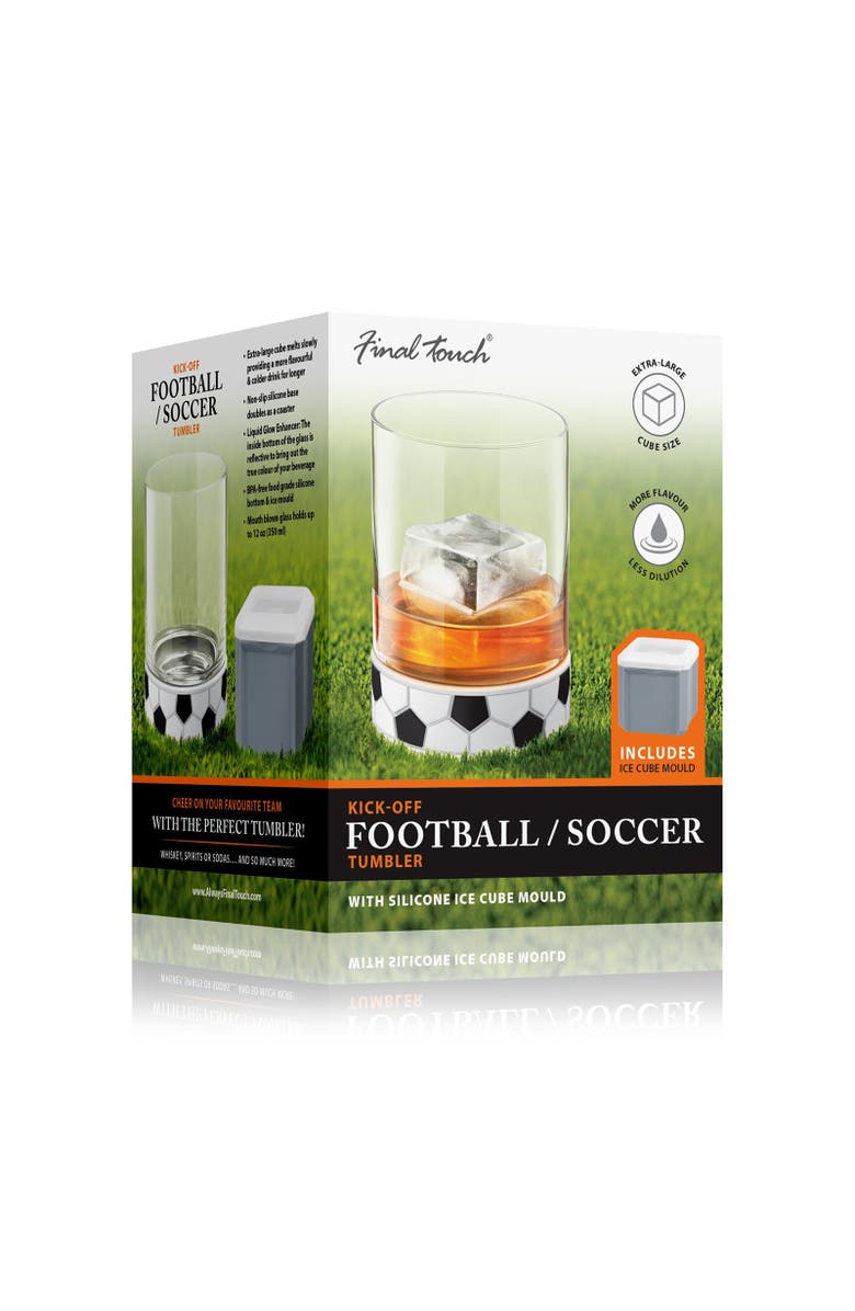 FINAL TOUCH Kick-Off Soccer / Football Tumbler with Ice Mould, Alternate, color, Clear
