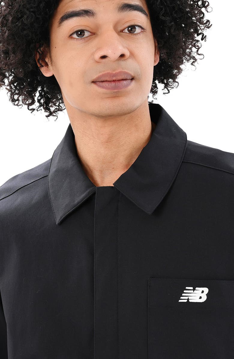 New Balance Water Repellent Cotton Blend Twill Coach's Jacket, Alternate, color, Black