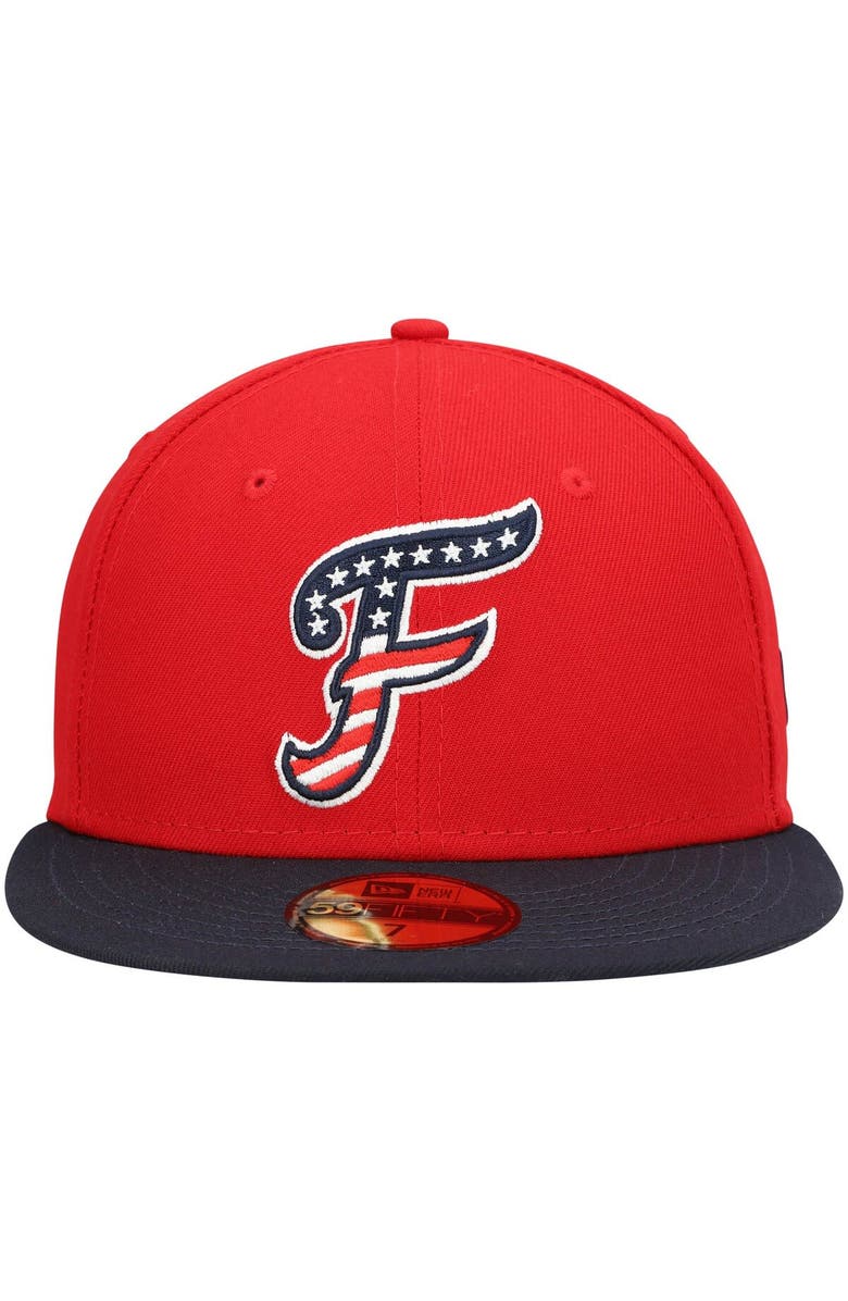 New Era Men's New Era Red Fredericksburg Nationals Alternate Authentic Collection 59FIFTY Fitted Hat, Alternate, color, Red
