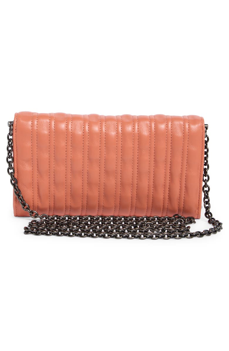 Longchamp Brio Quilted Leather Wallet on a Chain, Alternate, color, Blush