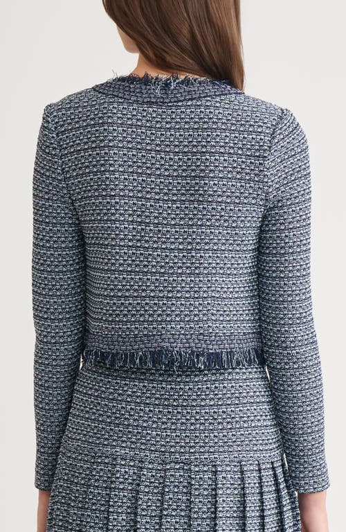 Misook X Lani Lynn Fringe Trim Tweed Jacket In Multi