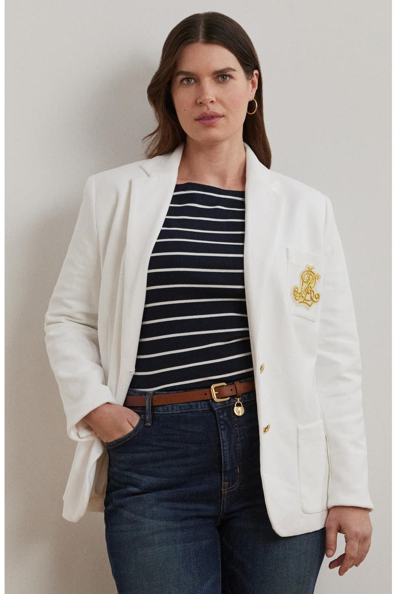Bullion Logo Patch Blazer, Alternate, color, WHITE