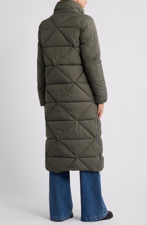 Sam Edelman Quilted Puffer Coat With Removable Hood In Green