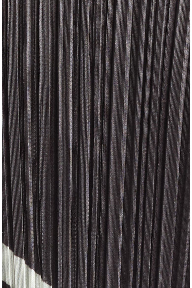 Fold Line Pleated Midi Dress, Alternate, color, CHARCOAL