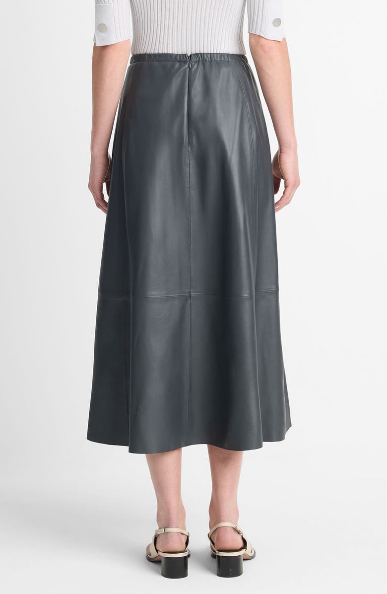 Vince Leather Paneled A-Line Midi Skirt, Alternate, color,