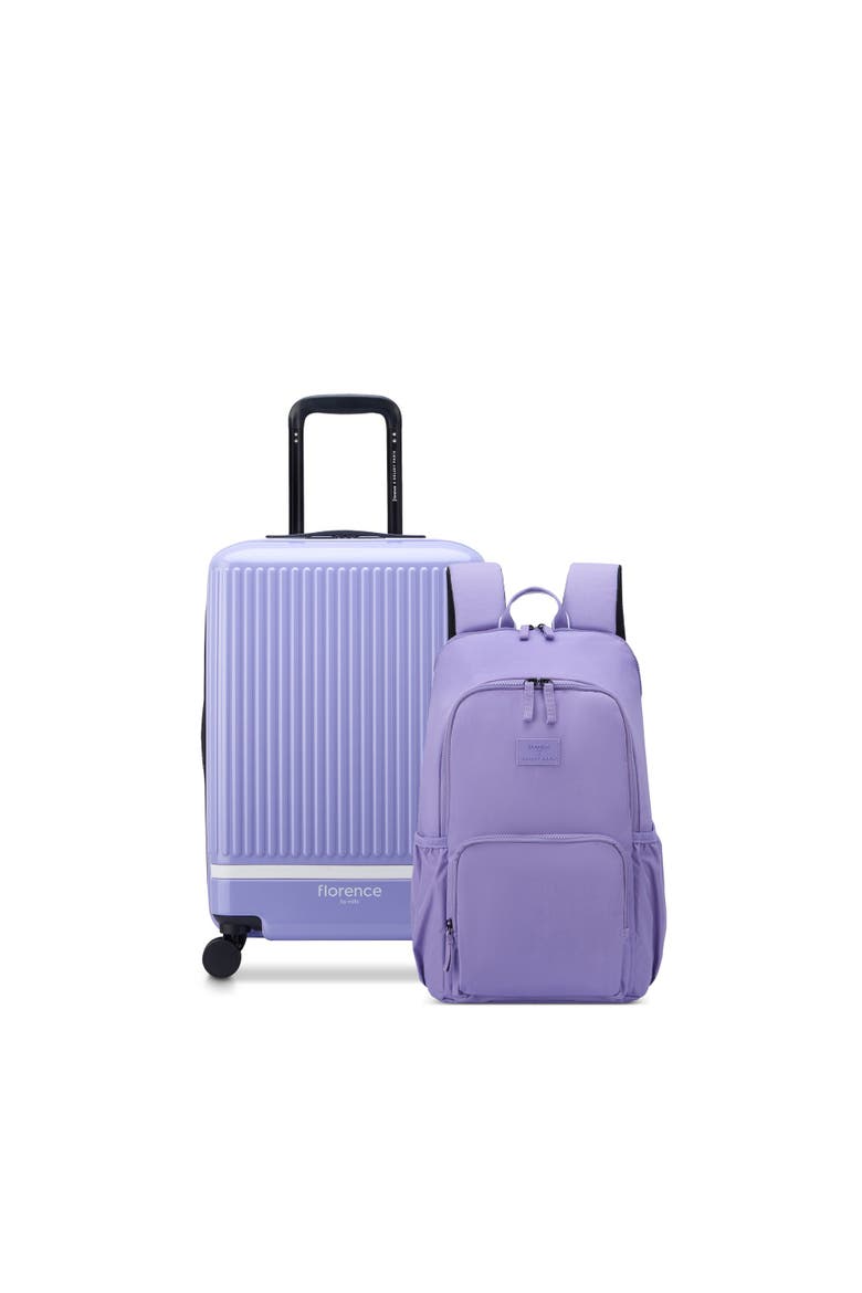2 Piece Set - Spin Me Away Expandable 20" Carry-On Spinner & Fresh Start Backpack Set, Main, color, Lavender