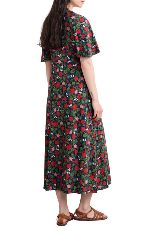 Seasalt Cornwall Chateaux Floral Print Organic Cotton Midi Dress In Multi
