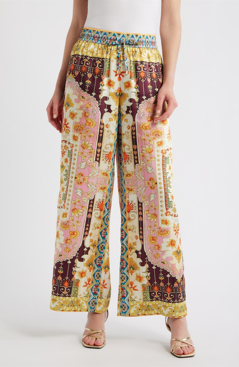 Elie Tahari The Lior Mix Print Wide Leg Pants, Main, color, Baroque Print