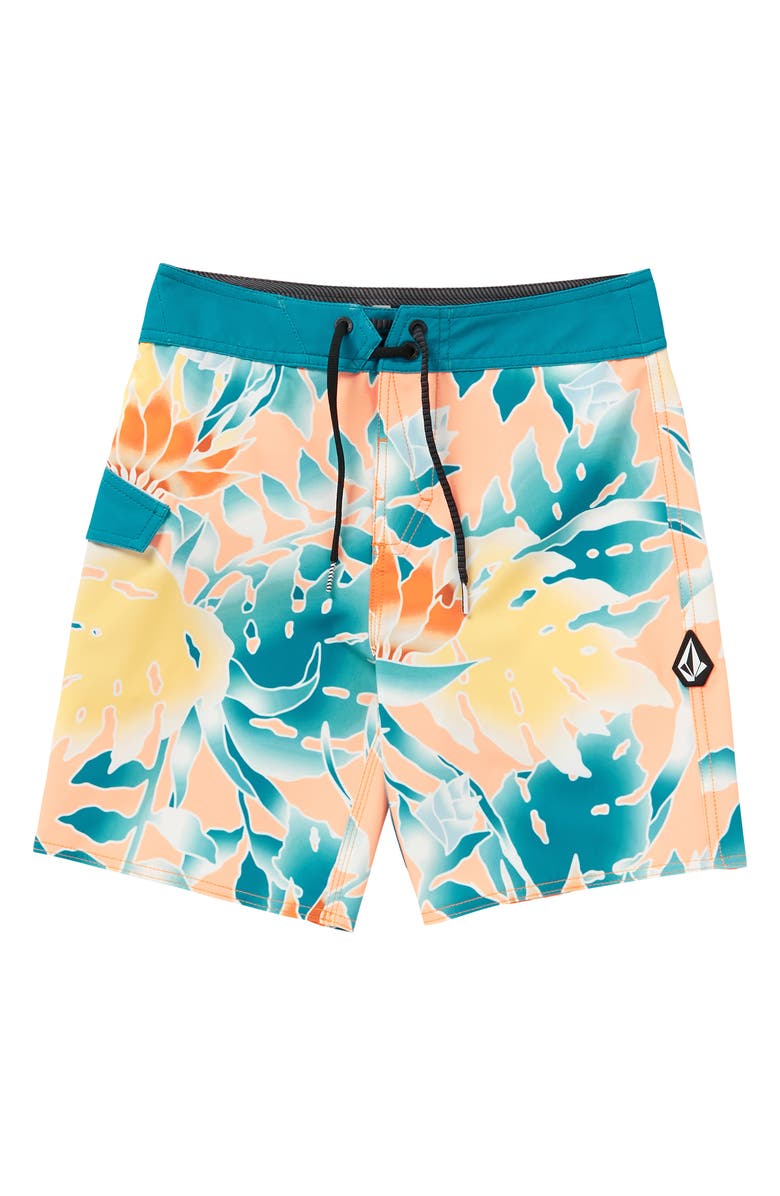 Volcom Kids' Leaf It Mod Tech Board Shorts, Main, color, 