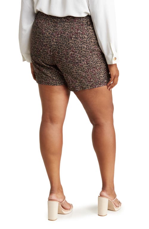 Wit & Wisdom 'ab'solution High Waist Floral Stretch Cotton Shorts In Rustic Rai