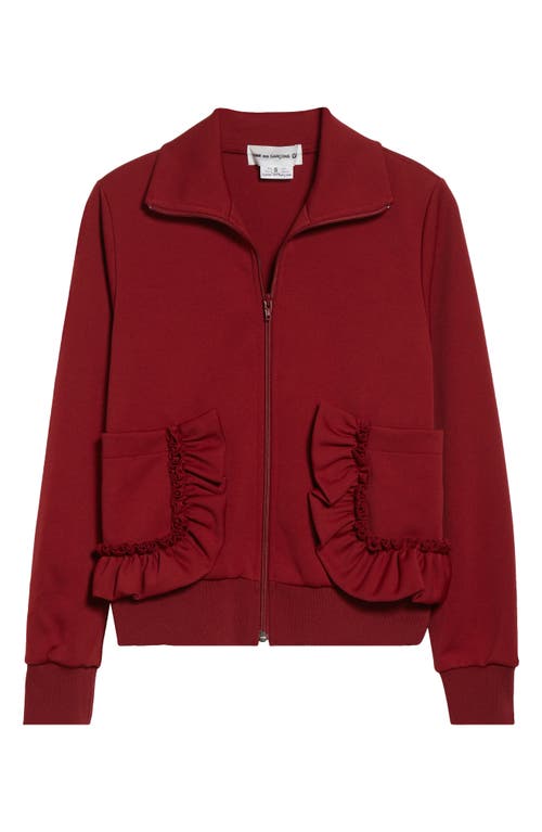 Comme Des Garcons Girl Comme Des Garçons Girl Ruffle Pocket Full Zip Jersey Jacket In Brown