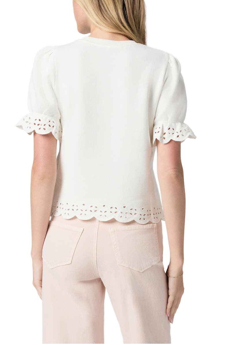 PAIGE Ciabatta Eyelet Trim Cotton Top, Alternate, color, Ivory