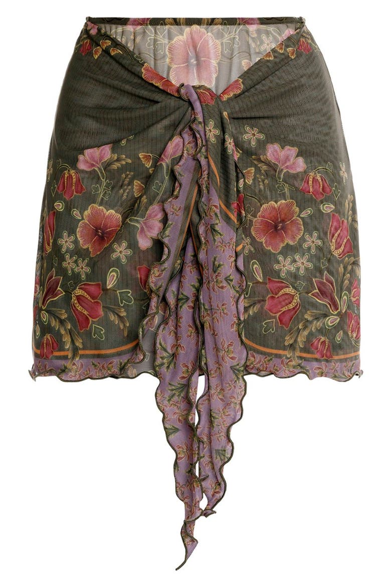 Aranxa Aura Cover-Up Skirt, Alternate, color, GREEN