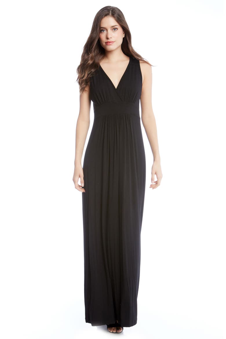 Jersey Knit Maxi Dress, Alternate, color, BLACK
