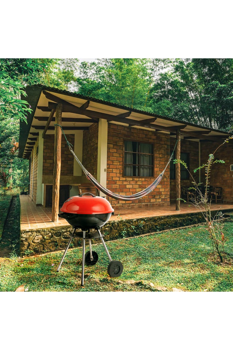 BB-1701 17" Portable Charcoal BBQ Grill, Red, Alternate, color, Red