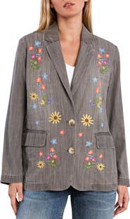 Billy T Embroidered Cotton and Hemp Blazer