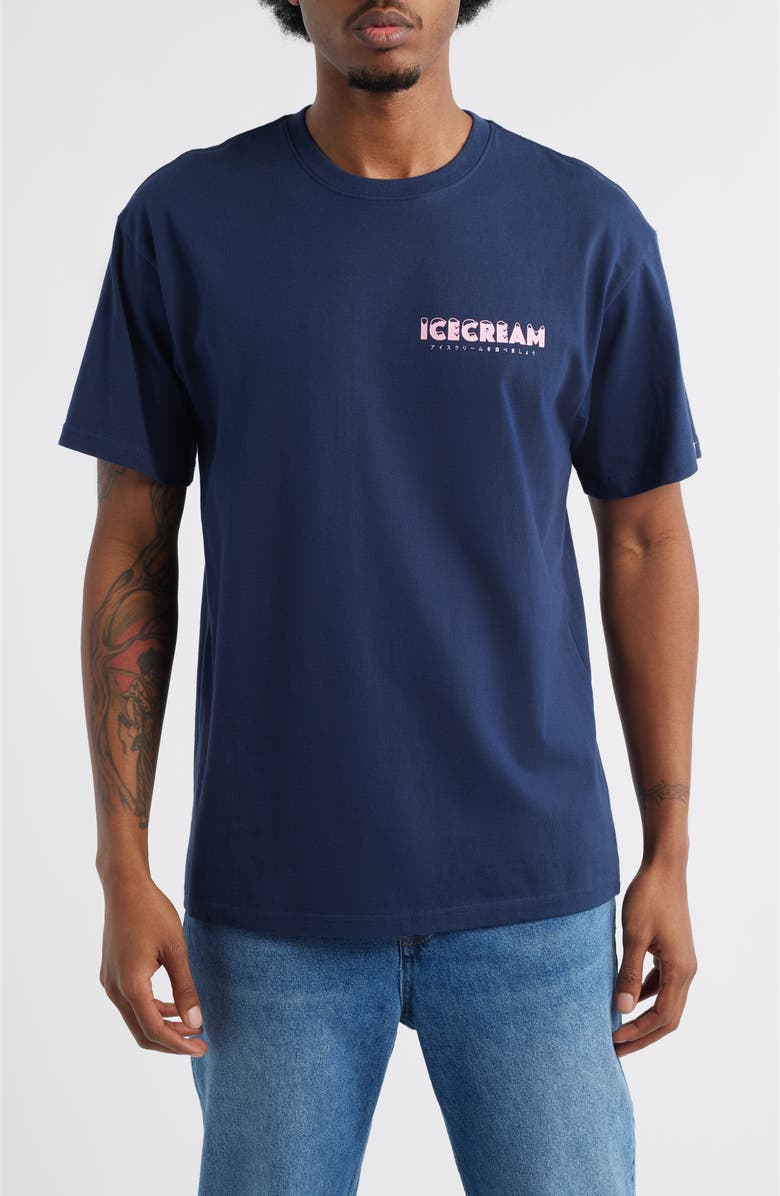 ICECREAM Menu Graphic T-Shirt, Main, color, Black Iris