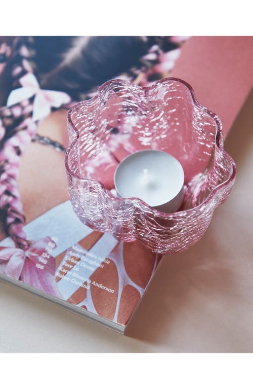 Kosta Boda Crackle Votive Bowl In Pink