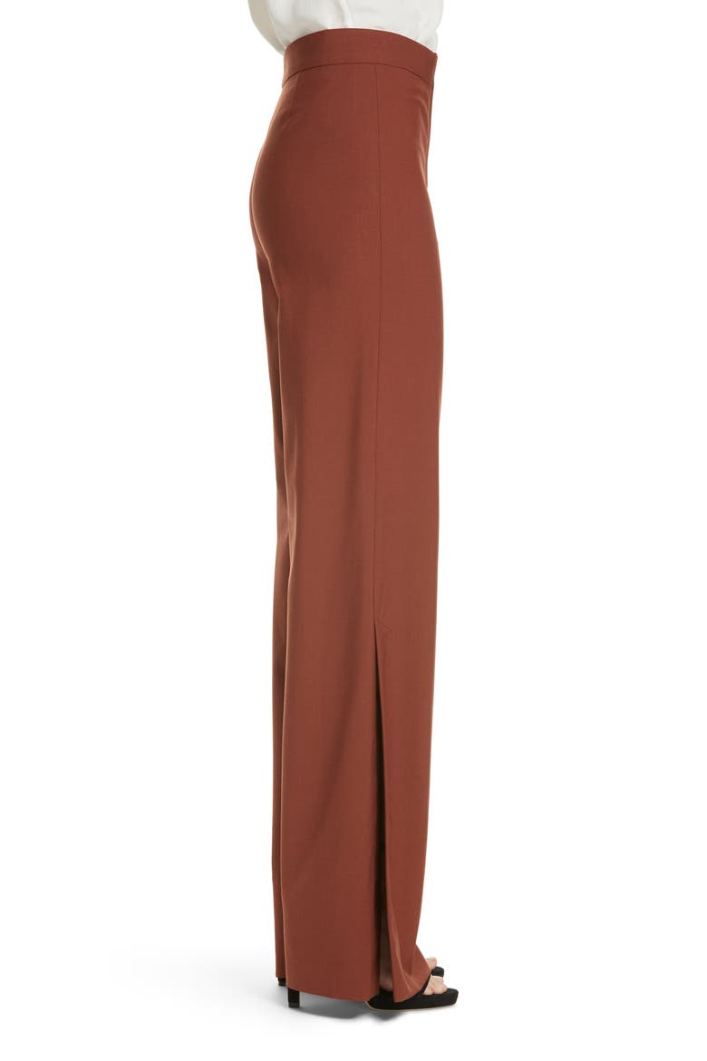 Good Stretch Wool Slit Wide Leg Pants, Alternate, color, BRANDY