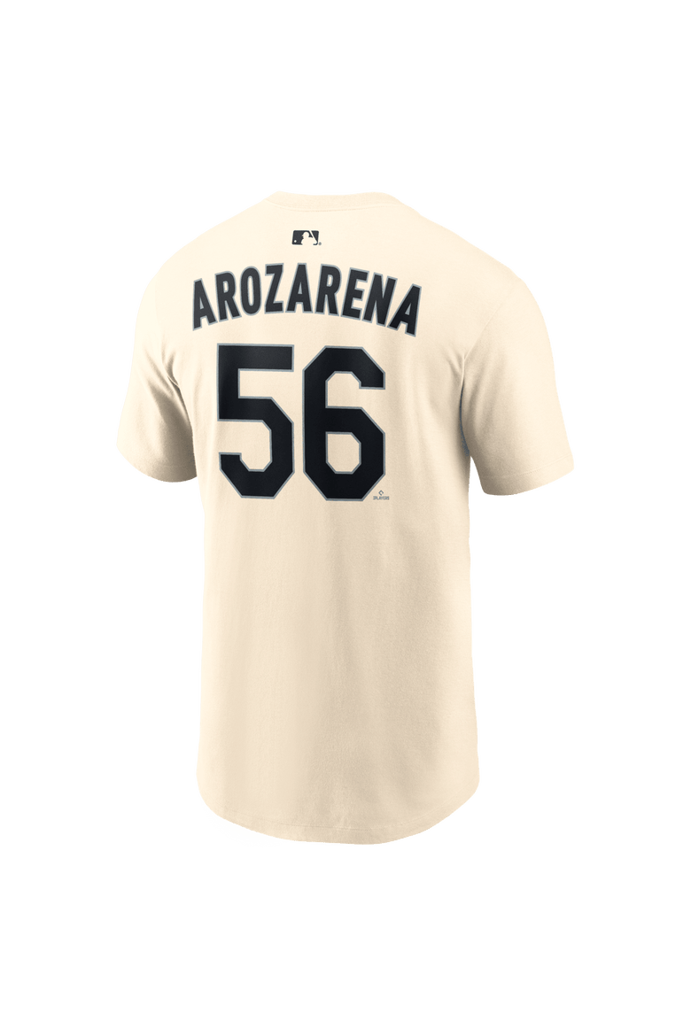 Men's Nike Randy Arozarena Natural Seattle Mariners Name & Number T-Shirt, Alternate, color, Natural