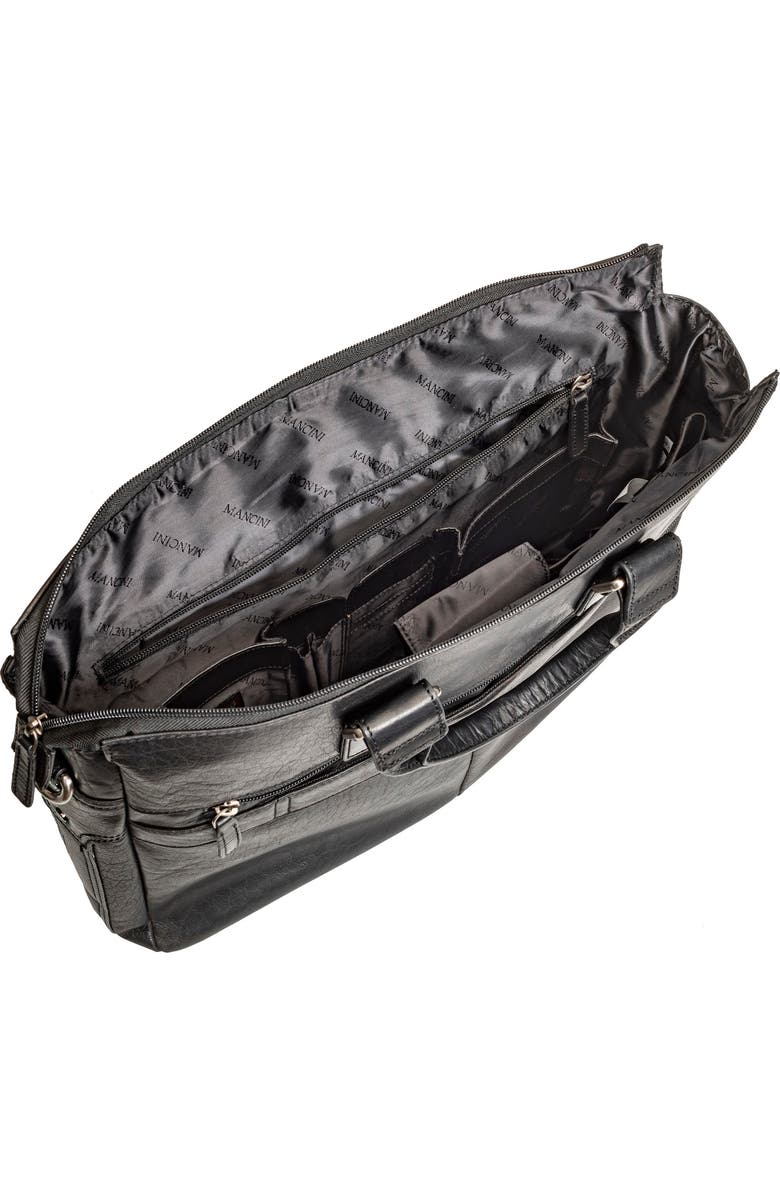 Mancini Leather Briefcase, Alternate, color, Black
