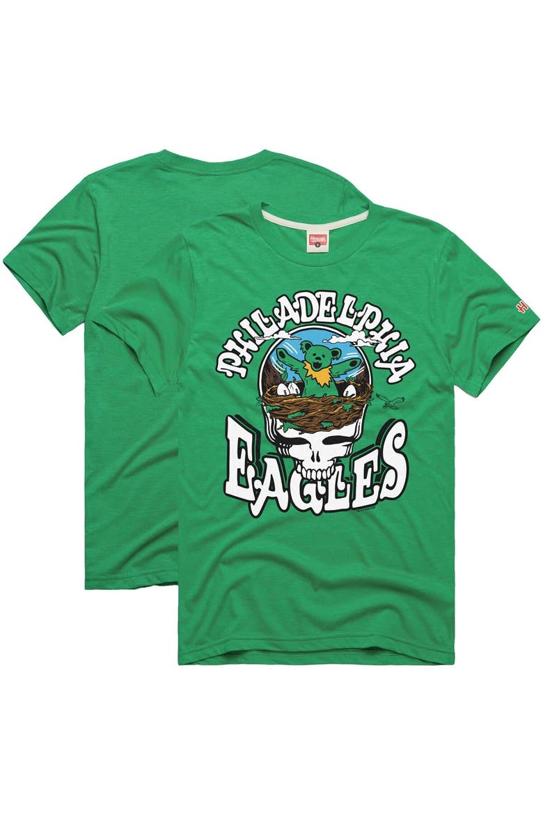 Men's Homage  Kelly Green Philadelphia Eagles NFL x Grateful Dead Tri-Blend T-Shirt, Main, color, Kelly Green