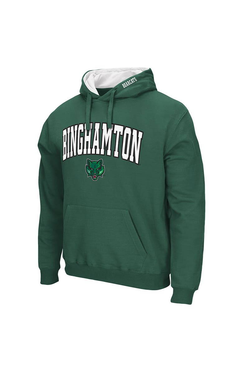 COLOSSEUM Men's Colosseum Green Binghamton Bearcats Arch & Logo 3.0 Pullover Hoodie, Alternate, color, Green
