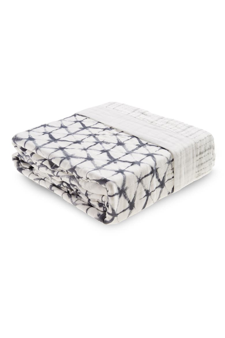 Oversize Muslin Blanket, Main, color, PEBBLE SHIBORI