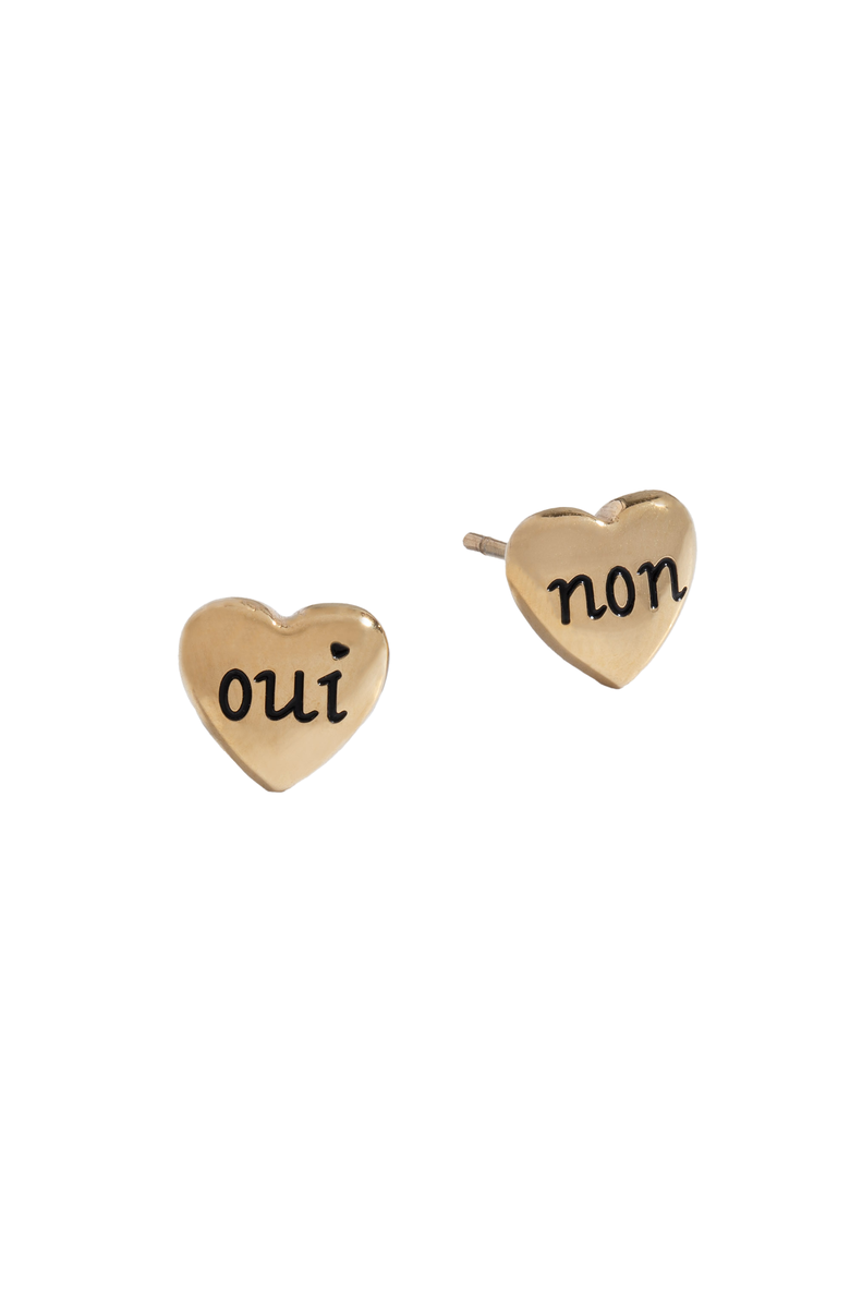 Alex and Ani Oui Non Heart Stud Earrings, Main, color,