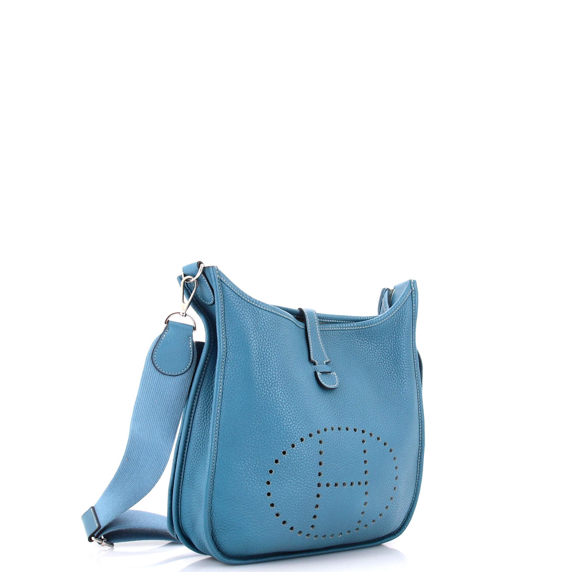 Pre-Owned Hermes Evelyne Bag Gen III Clemence PM, Alternate, color, Bleu Jean