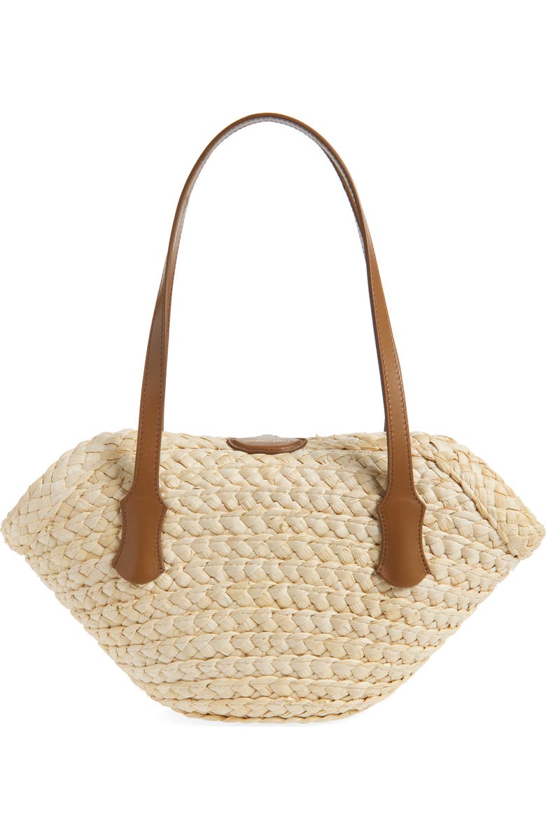 Dolce&Gabbana Capri Crocheted Corn Husk Tote, Alternate, color, 8Z096 Naturale/ Caramello