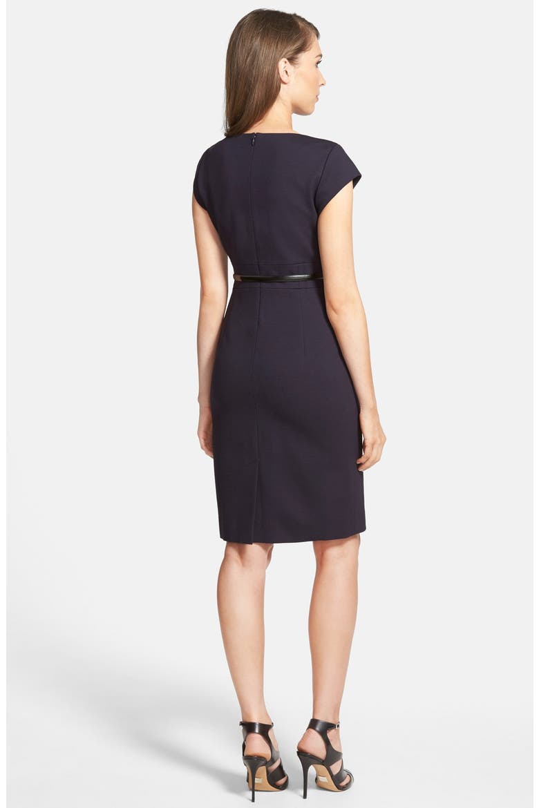 'Sunmosa' Drape Neck Ponte Dress, Alternate, color, NAVY NIGHT