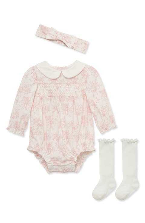 Toile Bubble Bodysuit, Headband & Socks Set