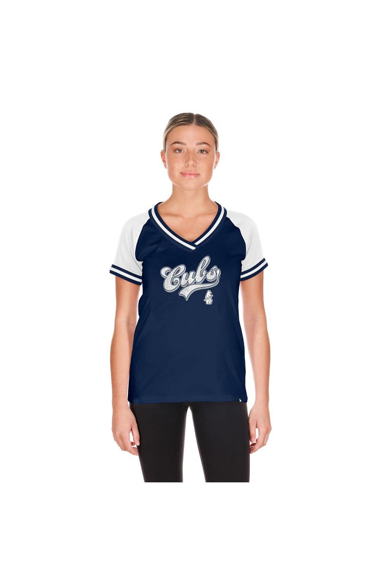 New Era Women's New Era Navy Chicago Cubs Gameday Raglan V-Neck T-Shirt, Main, color, Navy