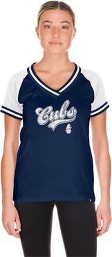 New Era Women's New Era Navy Chicago Cubs Gameday Raglan V-Neck T-Shirt