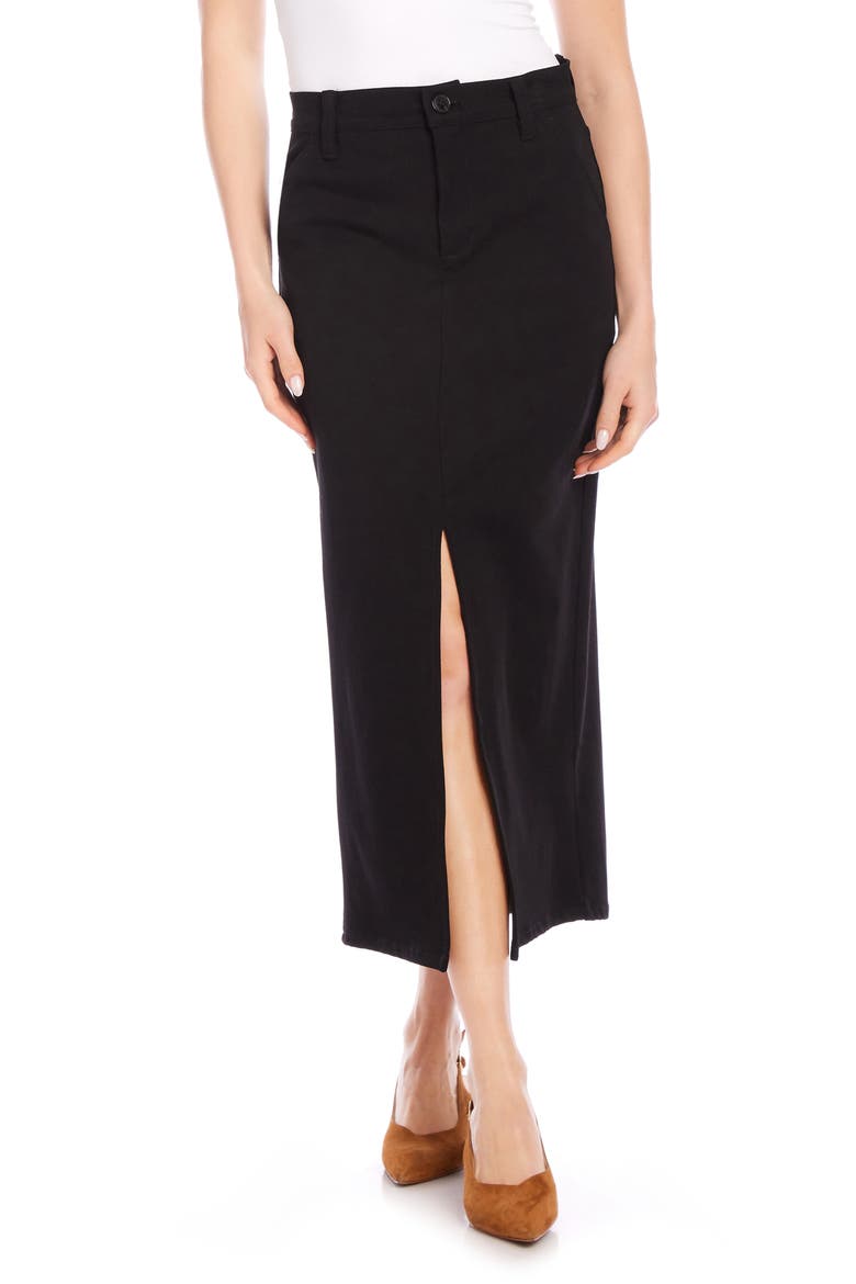 Chelsea Stretch Twill Skirt, Main, color, BLACK