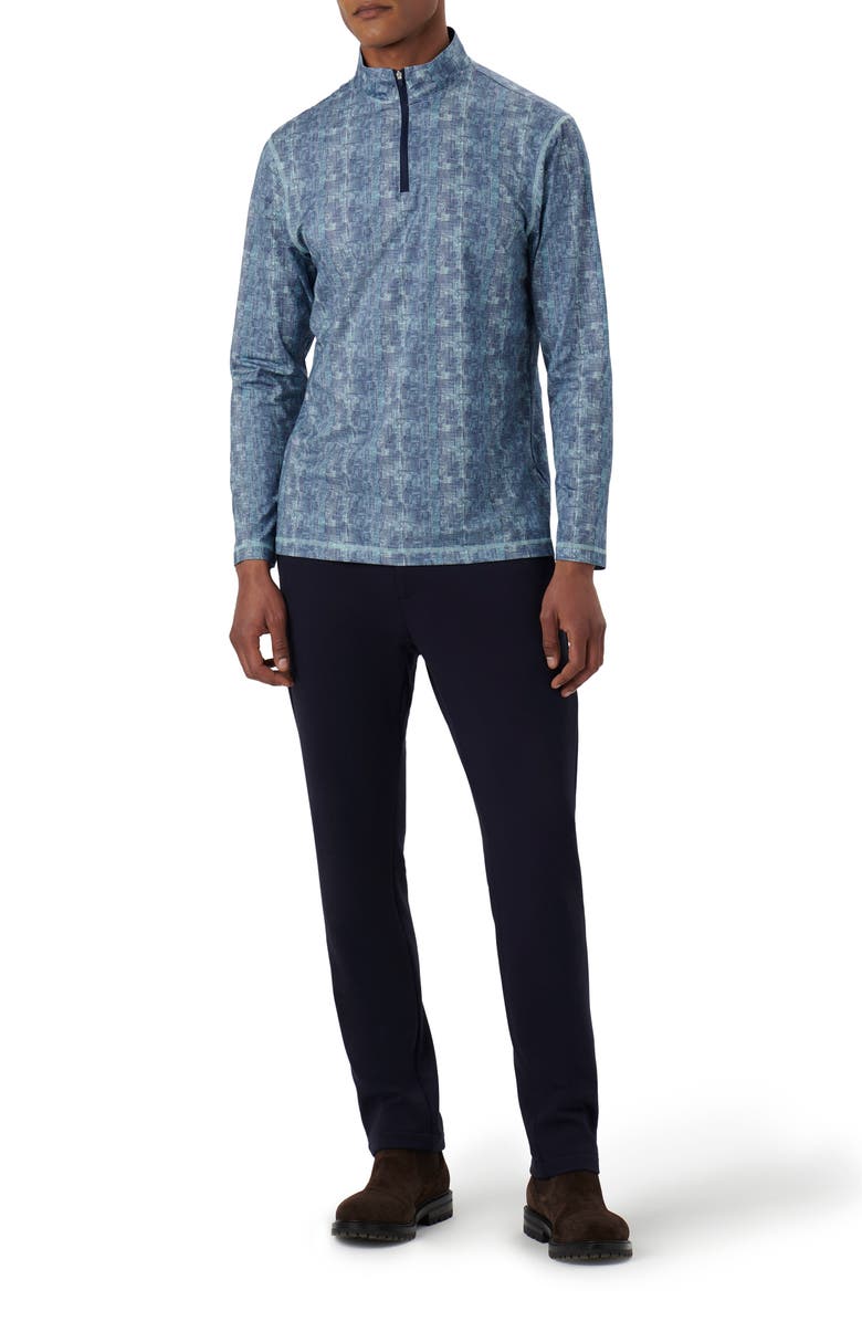 Bugatchi Anthony OoohCotton<sup>®</sup> Abstract Print Quarter Zip Pullover, Alternate, color, Aqua
