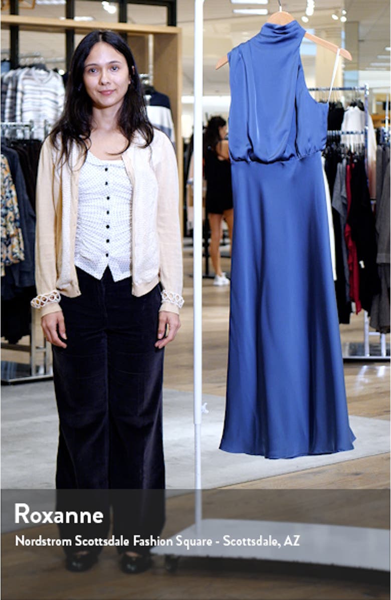 Distinctive Charm Asymmetric Satin Cocktail Dress, sales video thumbnail