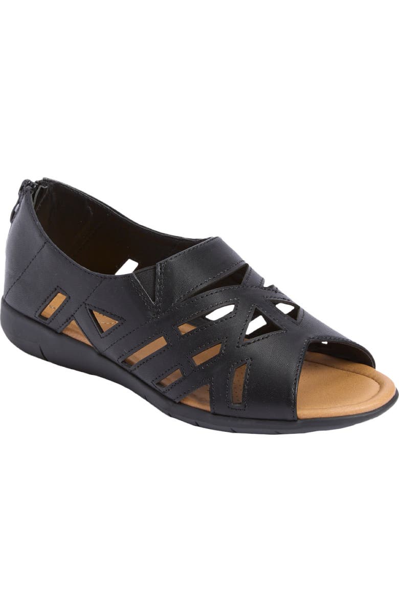 Comfortview The Nyla Gladiator Sandal, Main, color, Black